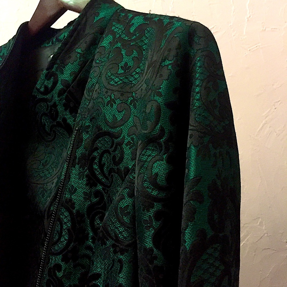 Bianca Nygard Sexy Black+Green Paisly Blazer New - Picture 1 of 16